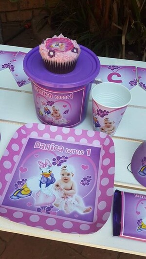 Our custom made party supplies include personalised invitations, paper cups and plates, blowouts and more.