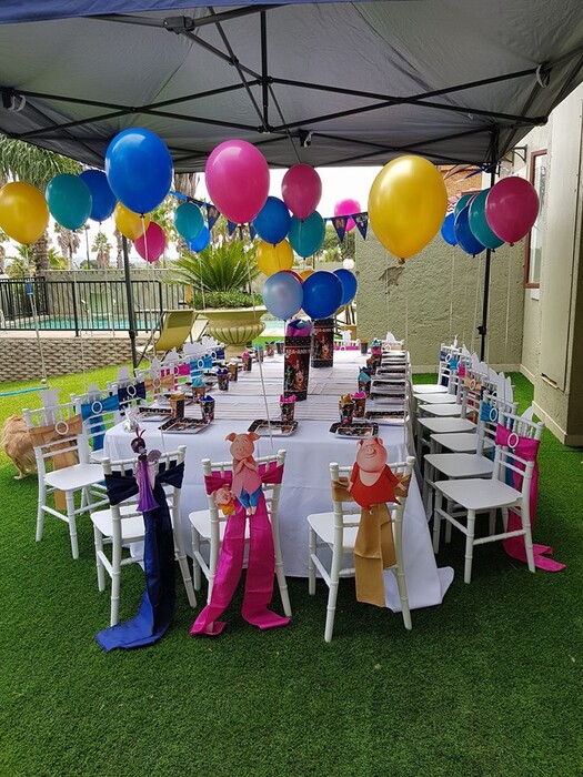 Kiddies Theme Parties offers personalized birthday party supplies and decor for sale.