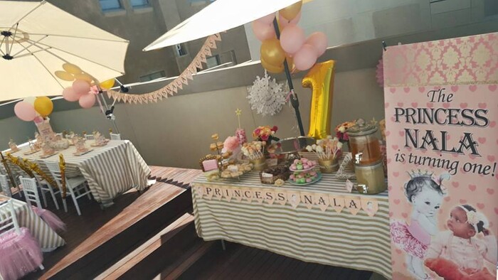 Click on this photo to Zoom. Contact us via email for a complete price list. Kiddies Theme Parties not only make personalised Princess party supplies, we can also do the entire party setup for you.