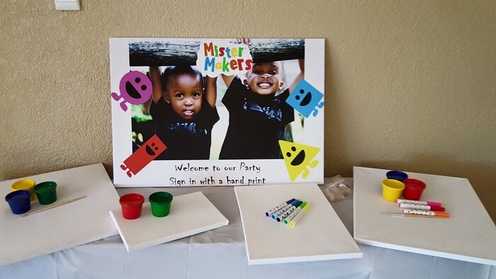 Our custom made Mister Maker party supplies include personalised invitations, paper cups and plates, blowouts and more.