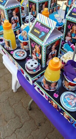 * Our custom made party supplies include personalised invitations, paper cups and plates, blowouts and more.