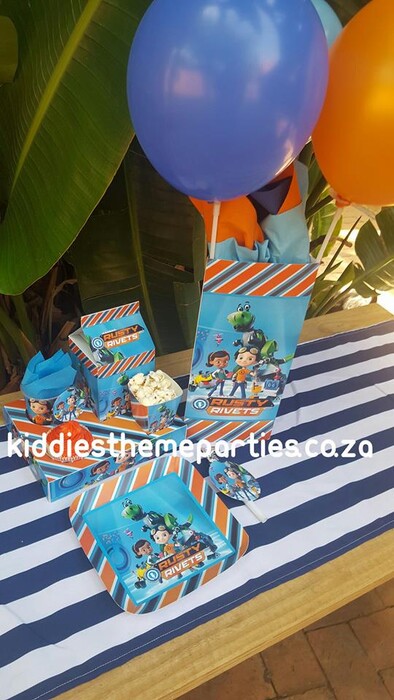 Click on this photo to Zoom. Contact us via email for a complete price list. We are an events and party planning company specialising in custom made Rusty Rivets party supplies.