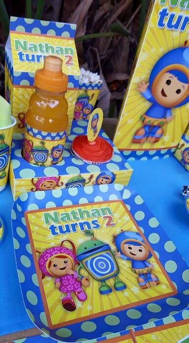 Click on this photo to Zoom. Contact us via email for a complete price list. Kiddies Theme Parties hire out gazebos, picnic tables, umbrellas and photo boards for your Team Umizoomi party.