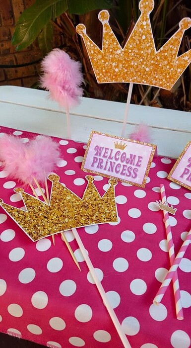 Our custom made Princess Baby Shower party supplies include personalised pvc banners, party packs, movie boxes and more.