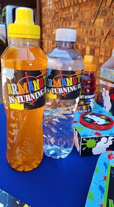 Our custom made Paintball party supplies include personalised invitations, paper cups and plates, blowouts and more.
