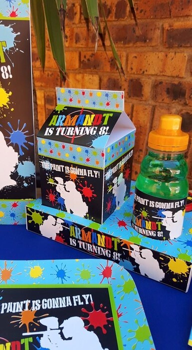 Personalized Paintball party supplies and Paintball birthday decor for sale.