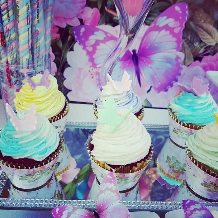 Themed butterflies cupcakes for the candy buffet setup. Themed butterflies cupcakes for the candy buffet setup.