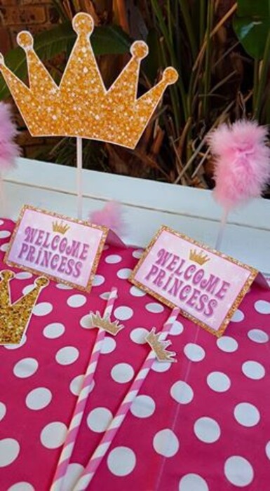 We make birthday party decor for popular themes such as Princess Baby Shower, Doc Mcstuffins, Ferrari and more.