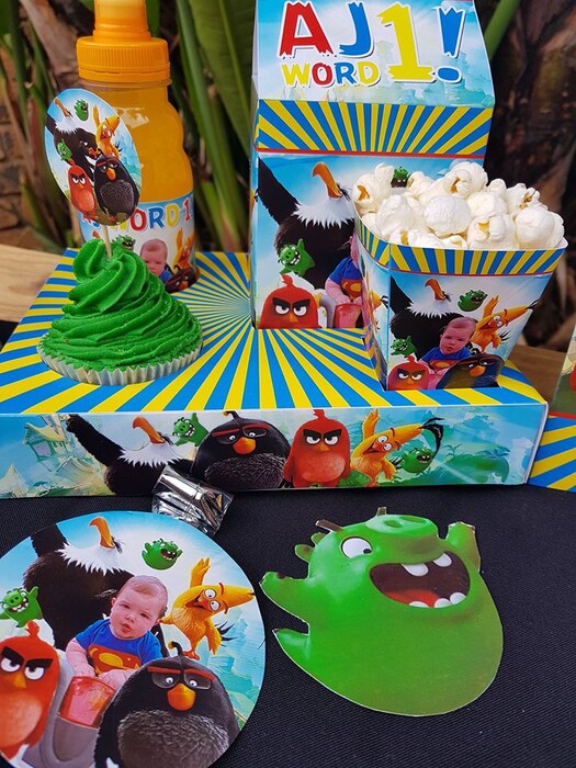 Click on this photo to Zoom. Contact us via email for a complete price list. We make Angry Birds party supplies for boys and girls and deliver.