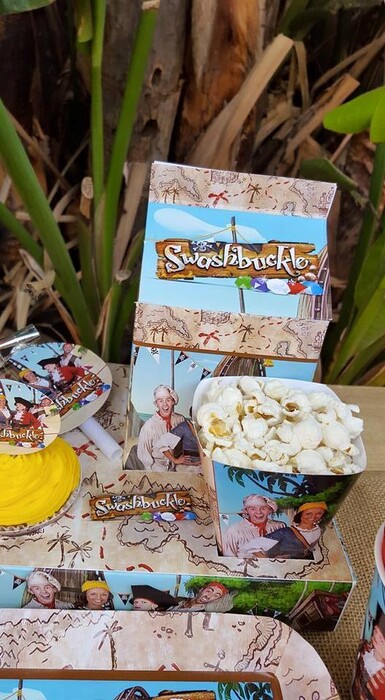 Kiddies Theme Parties offers personalized Swashbuckle party supplies and decor for sale.