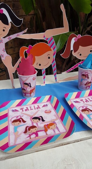 We make birthday party decor for popular themes such as Gymnastics, Doc Mcstuffins, Ferrari and more.