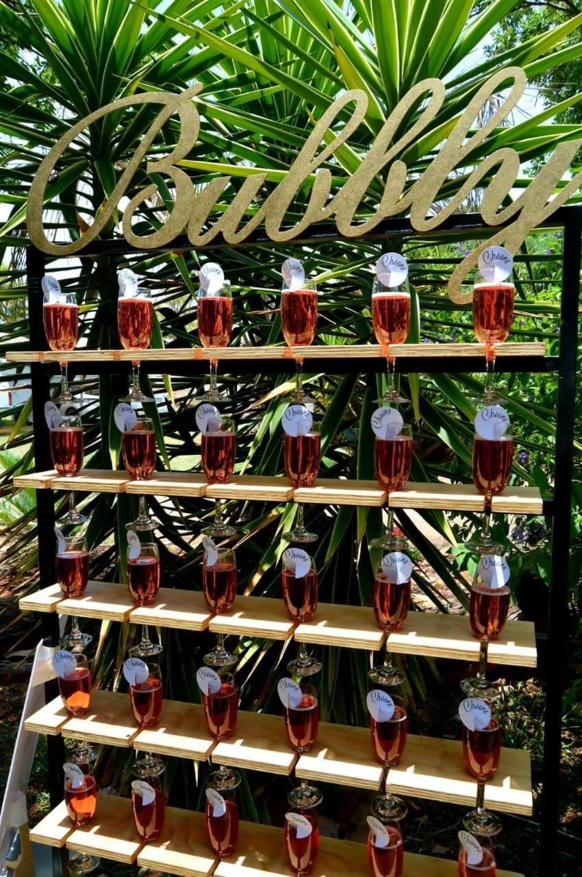 champagne wall to hire